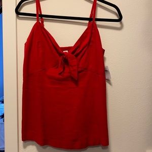 Red V-Neck Tank Top